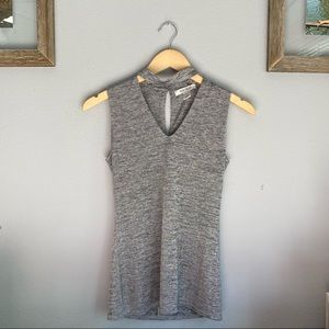 White House | Black Market Silver Sleeveless Top